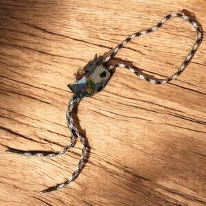 Vintage Wooden Prospector Bolo Tie Mens Western Old West Americana